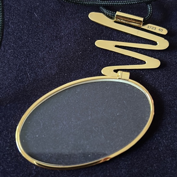 Gold Scribble Paloma Picasso Magnifying Glass Silk Cord Necklace - Picture 4 of 5